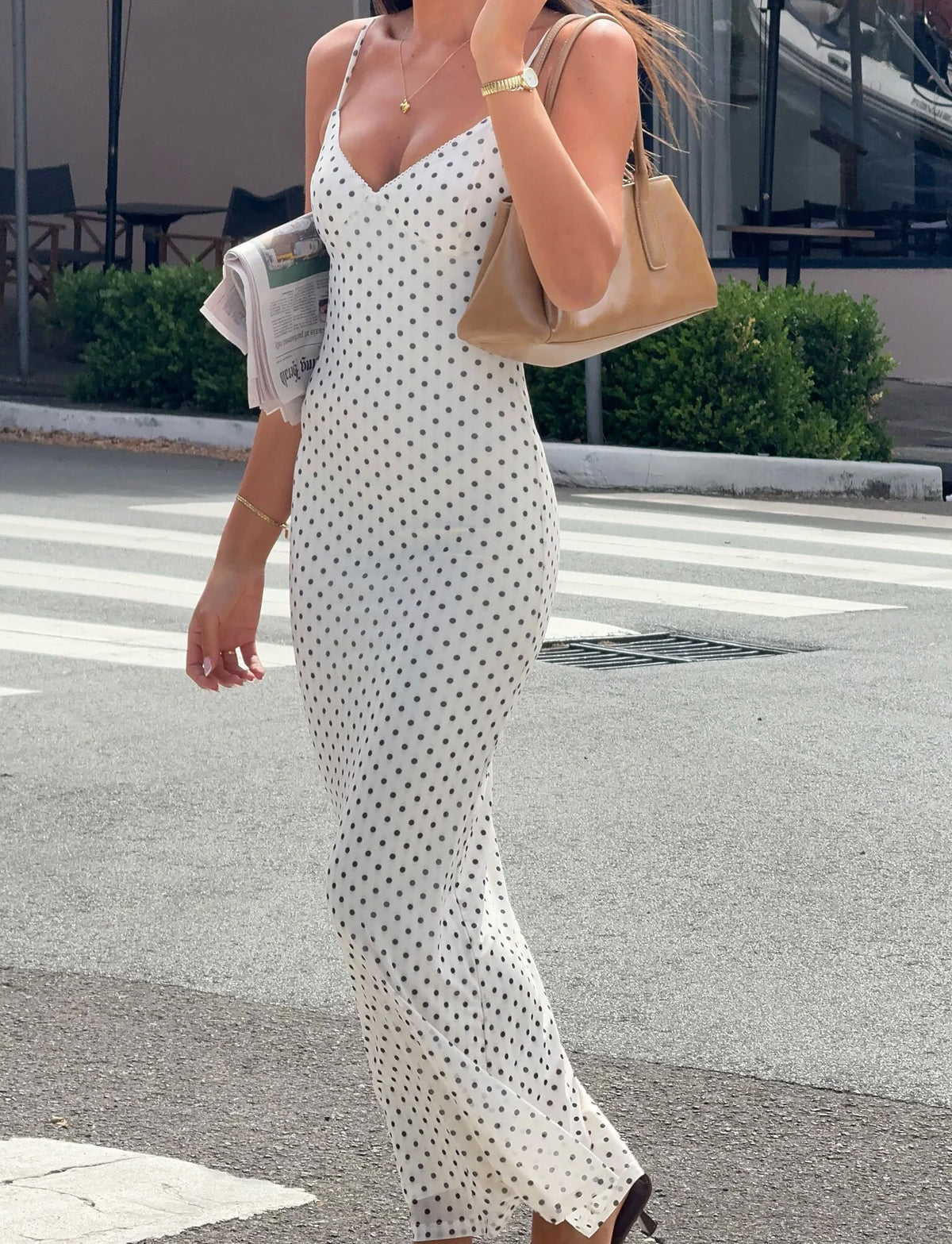 Saint-Tropez Polka Dot Maxi Dress